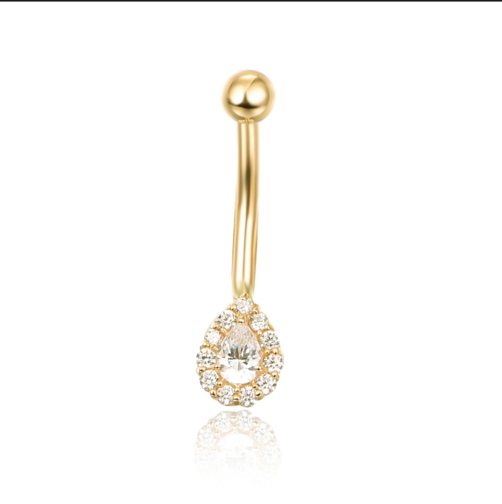 14k Solid Gold Belly Button Ring